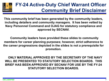 FY-24 现役一级准尉社区简要免责声明