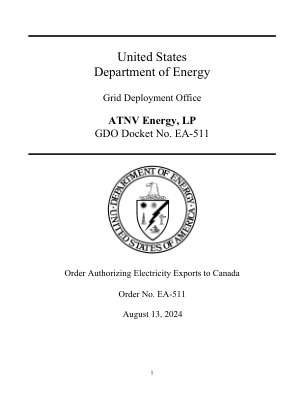 ATNV Energy, LP GDO 案卷号 EA-511