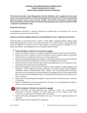 人工智能/机器学习 (AI/ML) 私人乘用车调查调查备案指南和数据定义