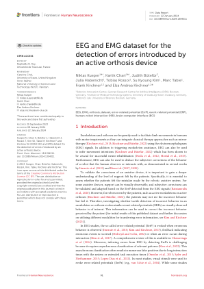 用于检测主动矫形器装置引入的误差的 EEG 和 EMG 数据集