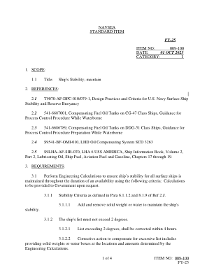1 / 4 项目编号：009-100 FY-25 NAVSEA 标准...