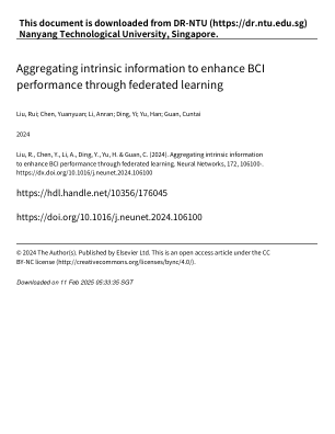 通过联邦学习聚合内在信息以增强 BCI 性能
